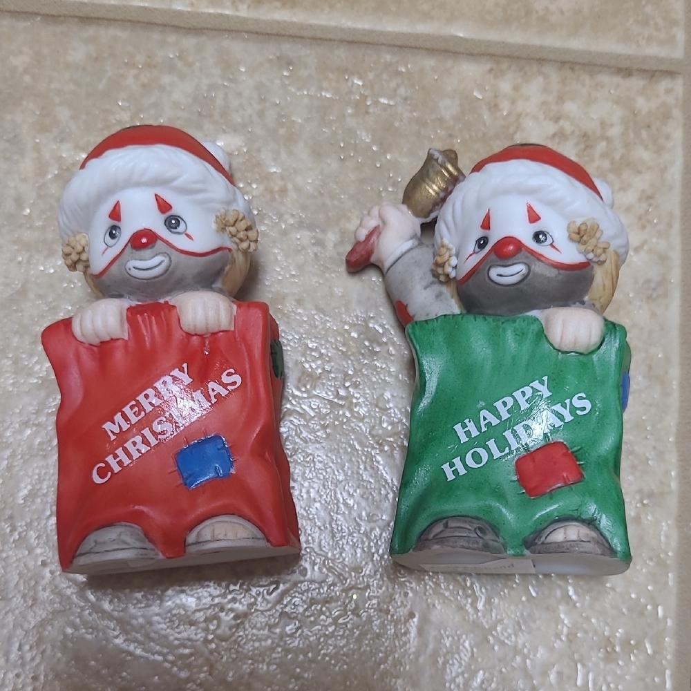 Li'l Vagabond Clown Home for Christmas Figurine Vintage 1980s